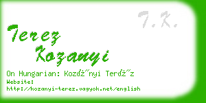 terez kozanyi business card